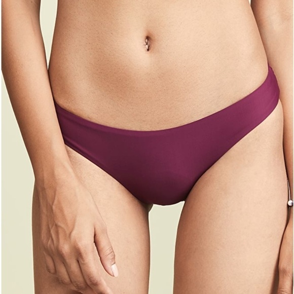 PQ Swim Anthropologie Vino Basic Ruched Bikini Bottoms Purple Teeny - Picture 4 of 6